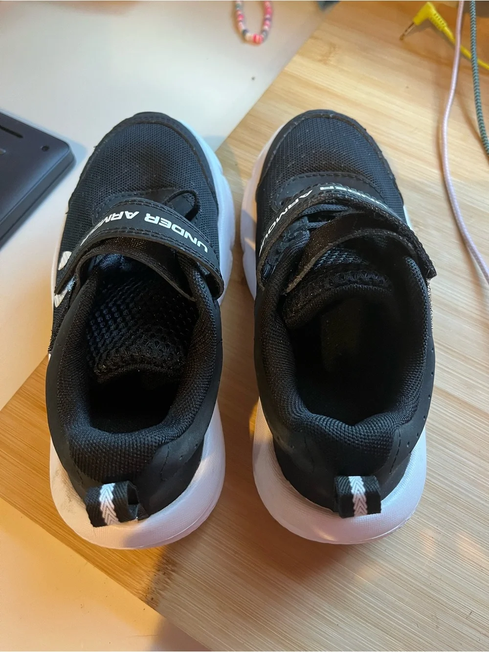 Under Armour Kids' Black and White Sneakers Tennis Shoes NWOT
